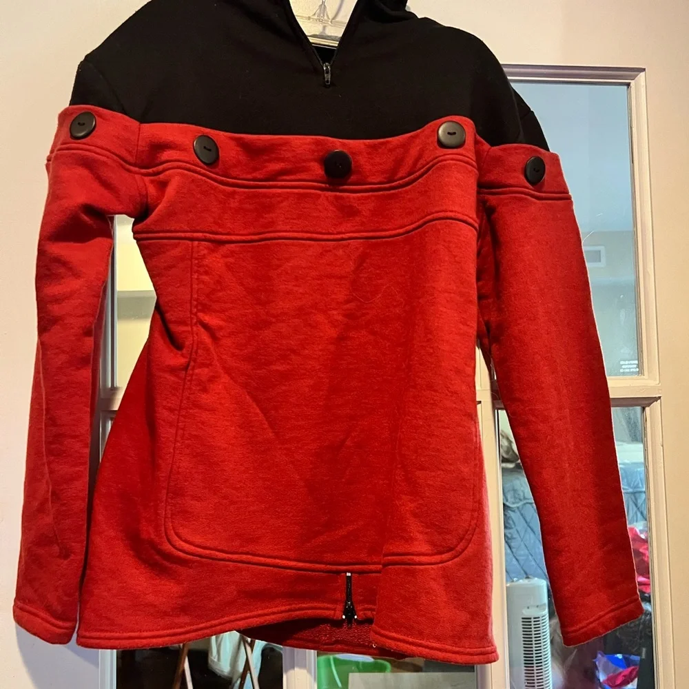 Red and Black Women's Sweatshirt - Picture 2 of 3